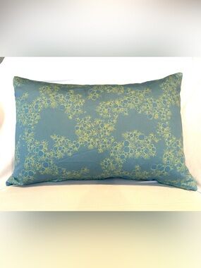 Designer Teal and Lime Floral Accent Pillow 16”x 23”
